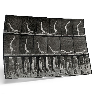 Poszter Egy férfi hanyatt fekve, kézen állva. Eadweard Muybridge fotója, 1887.