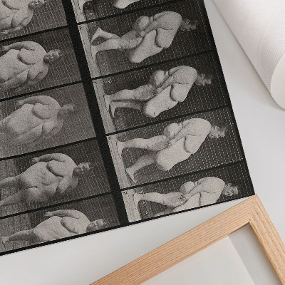 Vintage poszter Túlsúlyos nő sétál. Eadweard Muybridge fototípiája, 1887