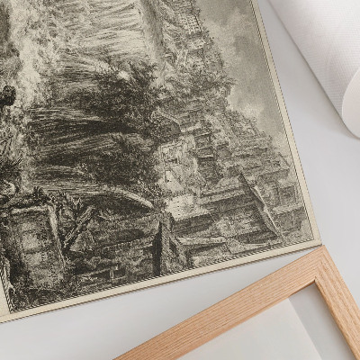 Vintage poszter Kilátás a Tivoli Grand Cascade-jára, a Róma kilátásaiból, Giovanni Battista Piranesi