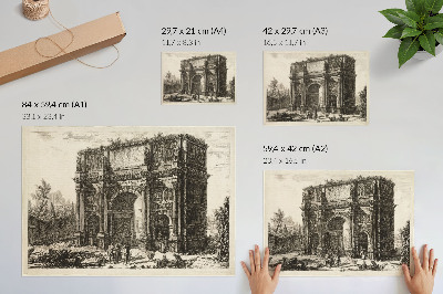 Poszter nyomtatás Konstantin diadalívének látképe Giovanni Battista Piranesi 