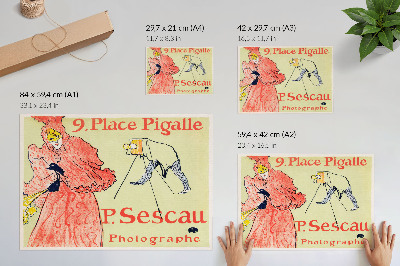 Vintage poszter Le Photographe Sescau (1894) nagy felbontású nyomat, Henri de Toulouse-Lautrec