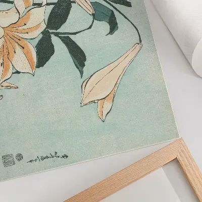Katsushika Hokusai: Liliomok poszter nyomtatás nagy felbontású művészeti reprodukció (kb. 1833–1834)