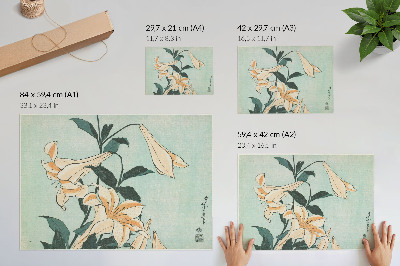Poszter nyomtatás Liliomok (kb. 1833–1834) nagy felbontásban, Katsushika Hokusai