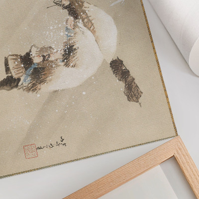 Poszter Hálót hordozó halász a hóban (kb. 1821) nagy felbontásban, készítette: Katsushika Hokusai