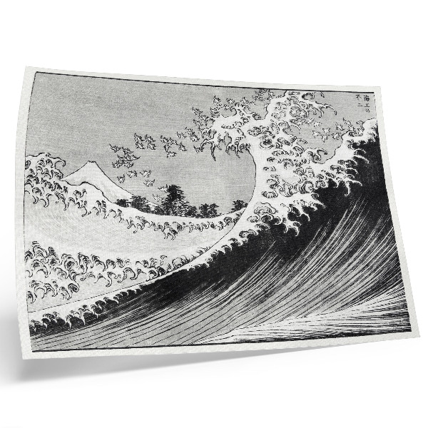 Vintage poszter Száz kilátás a Fuji-hegyre (1835), Hokusai alkotása, vintage japán fametszet