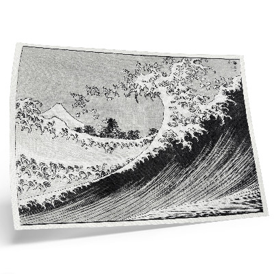 Vintage poszter Száz kilátás a Fuji-hegyre (1835), Hokusai alkotása, vintage japán fametszet