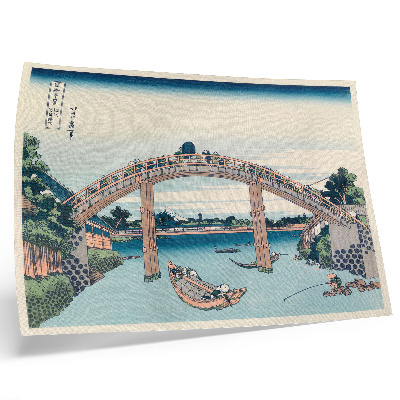 Vintage poszter Kilátás a Mannenbashi híd alól Fukagawában, 1985, Katsushika Hokusai