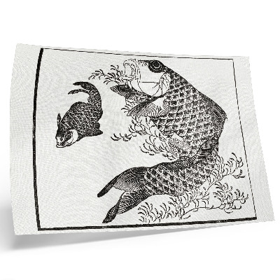 Poszter Hokusai pontyja, egy japán állatillusztráció