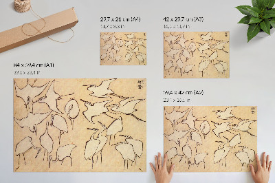 Poszter nyomtatás Katsushika Hokusai gémjei a 