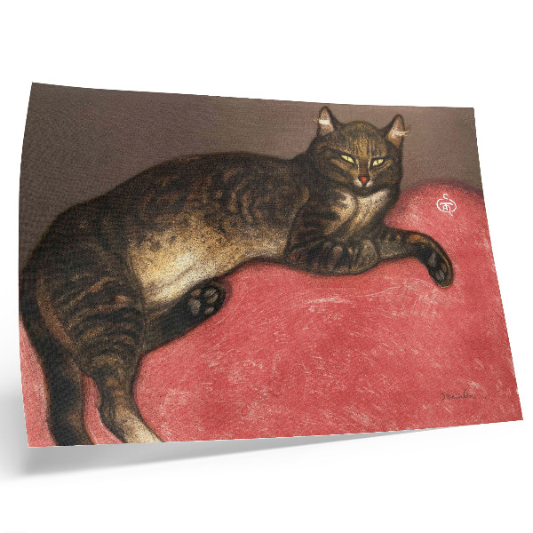 Poszter nyomtatás L'Hiver Chat sur un Coussin (1909) kromolitográfiai nyomat Théophile Alexandre Steinlentől