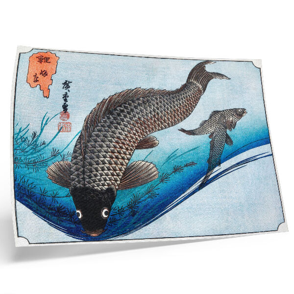 Vintage poszter Pontyok és kárászok (1830), Utagawa Hiroshige