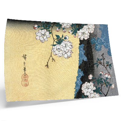 Poszter nyomtatás Japán cseresznyevirágzás (1837) – Utagawa Hiroshige vintage fametszet