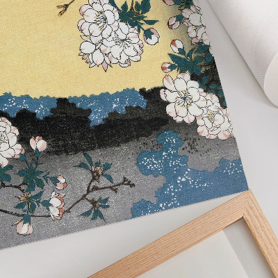 Poszter nyomtatás Japán cseresznyevirágzás (1837) – Utagawa Hiroshige vintage fametszet