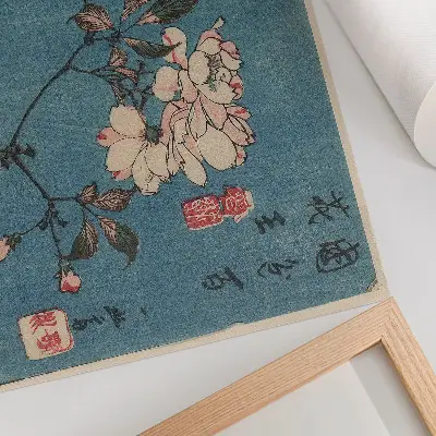 Vintage poszter Utagawa Hiroshige nishiki-e fametszete tinta és szín papíron
