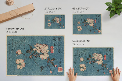 Vintage poszter Fametszet (nishiki-e); tinta és szín papíron, Utagawa Hiroshige alkotása