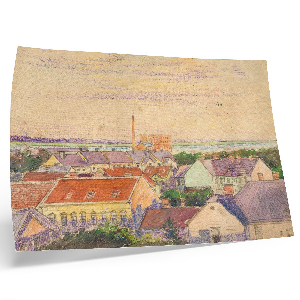 Poszter Egon Schiele városképe, illusztráció