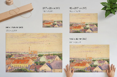 Poszter Egon Schiele városképe, illusztráció