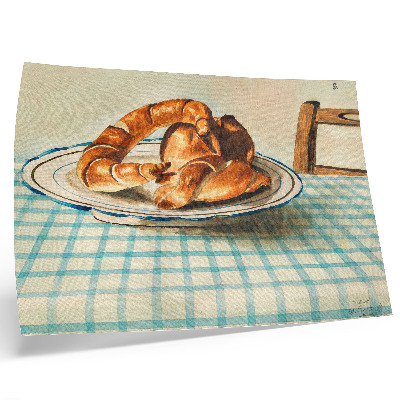 Vintage poszter Csendélet egy tányér süteménnyel, Egon Schiele