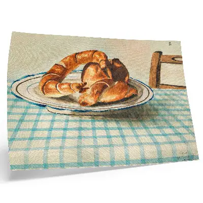 Csendélet egy tányér süteménnyel poster Egon Schiele alkotása vintage stílusban