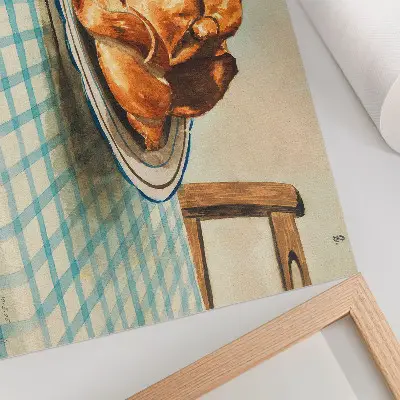 Csendélet egy tányér süteménnyel poster Egon Schiele alkotása vintage stílusban