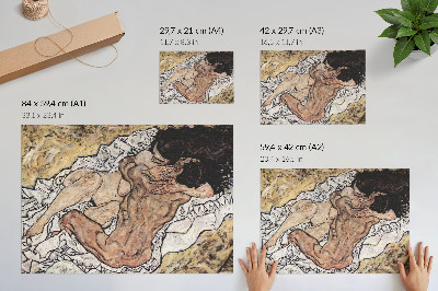 Poszter nyomtatás Az ölelés (1917), Egon Schiele