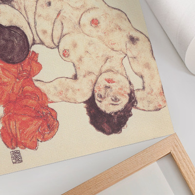 Poszter Egon Schiele: Női akt sárga törölközővel (1917)