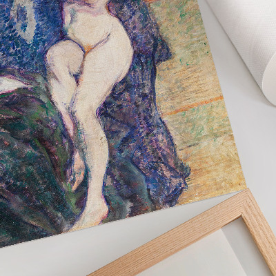 Vintage poszter Meztelen nő, melleket mutogatva, Henri de Toulouse-Lautrec erotikus alkotása