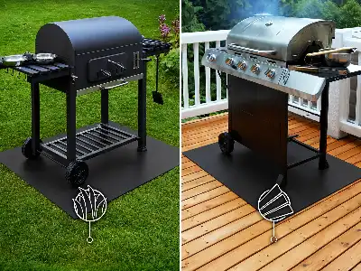Fém grill alátét téglalap alakú 100x80 cm-es kivitelben