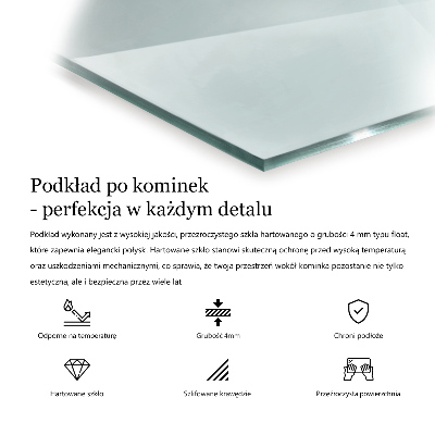 Téglalap alakú kandalló alátét átlátszó
