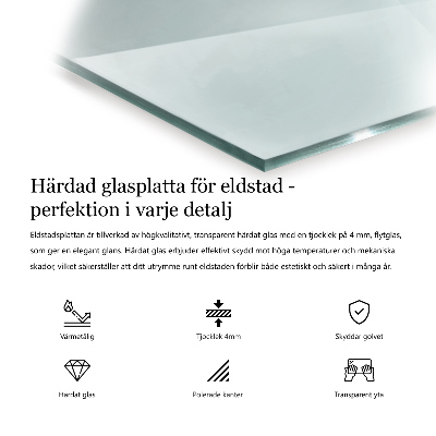 Téglalap alakú kandalló alátét átlátszó
