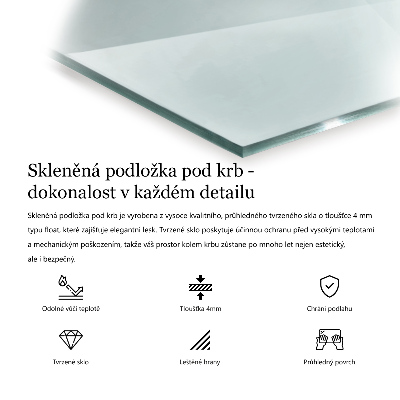 Téglalap alakú kandalló alátét átlátszó