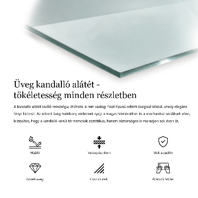 Téglalap alakú kandalló alátét átlátszó