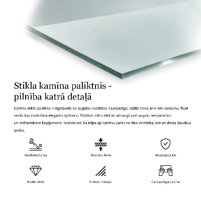 Téglalap alakú kandalló alátét átlátszó