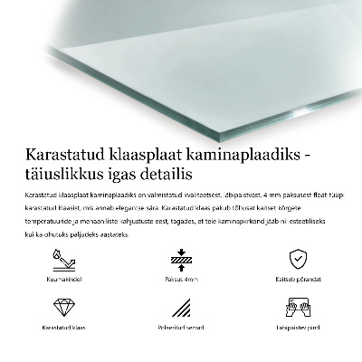 Téglalap alakú kandalló alátét átlátszó
