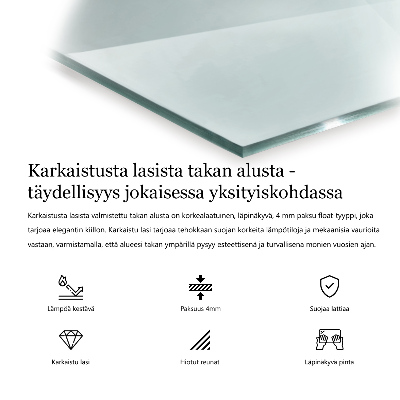 Téglalap alakú kandalló alátét átlátszó