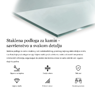 Téglalap alakú kandalló alátét átlátszó