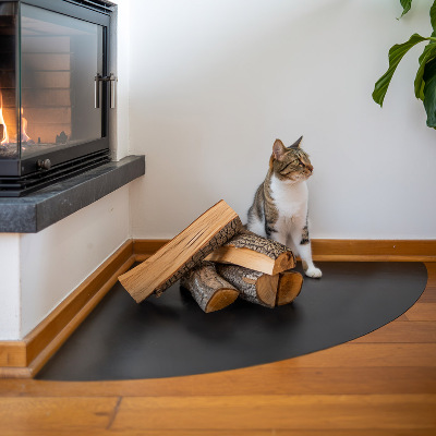 Kandalló alátét Negyedkör alakú fekete fém