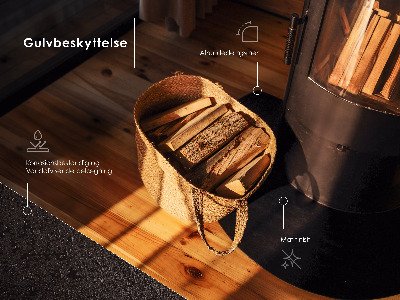 Kandalló alátét Negyedkör alakú fekete fém