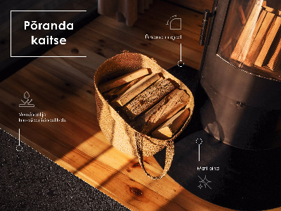 Kandalló alátét Negyedkör alakú fekete fém