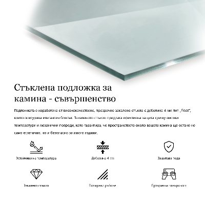 Kandalló alátét üveg hatlapú átlátszó