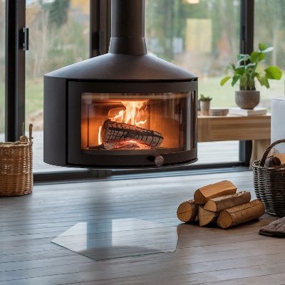 Kandalló alátét üveg hatlapú átlátszó