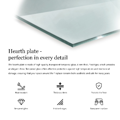 Kandalló alátét üveg hatlapú átlátszó
