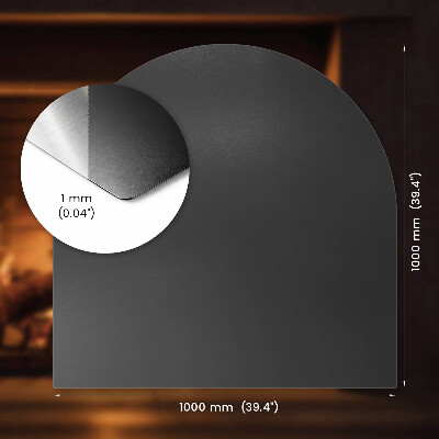 Kandalló alátét Fél ovális fekete fém