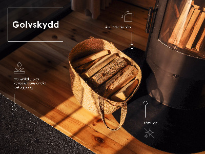 Kandalló alátét Fél ovális fekete fém