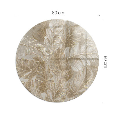 Kandalló üveg alátét kerek Levelek finom mintázatban