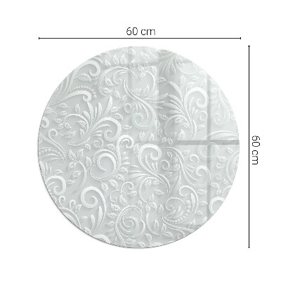 Üveg kandalló alátét kerek Elegáns növényi minta