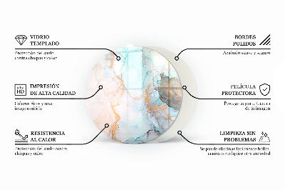 Kandalló üveg alátét kerek Geometria fával