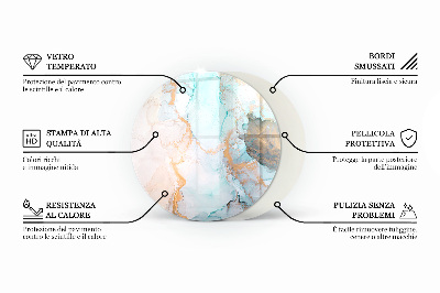 Kandalló üveg alátét kerek Geometria fával