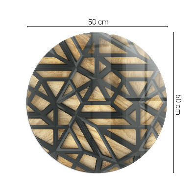 Kandalló üveg alátét kerek Geometria fával