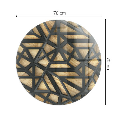 Kandalló üveg alátét kerek Geometria fával